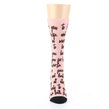 Blossom Pink Sweet Sentiment Custom Note Socks - Women's Custom Socks- Script