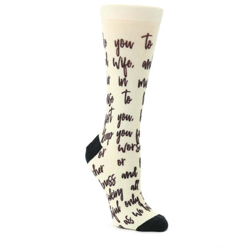 Champagne Sweet Sentiment Custom Note Socks - Script - Women's Custom Socks
