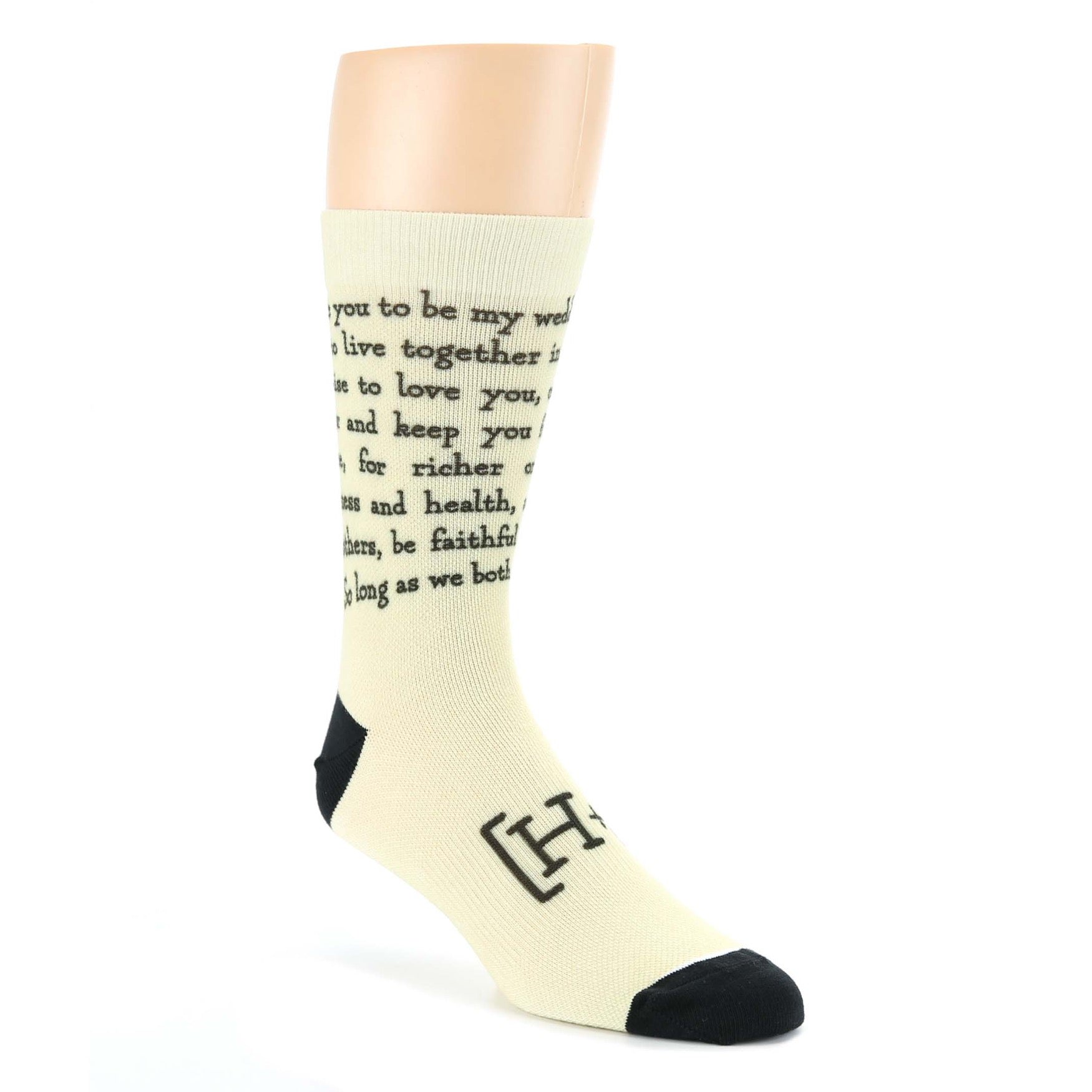Champagne Sweet Sentiment Custom Note Socks With Initials - Men's Cust
