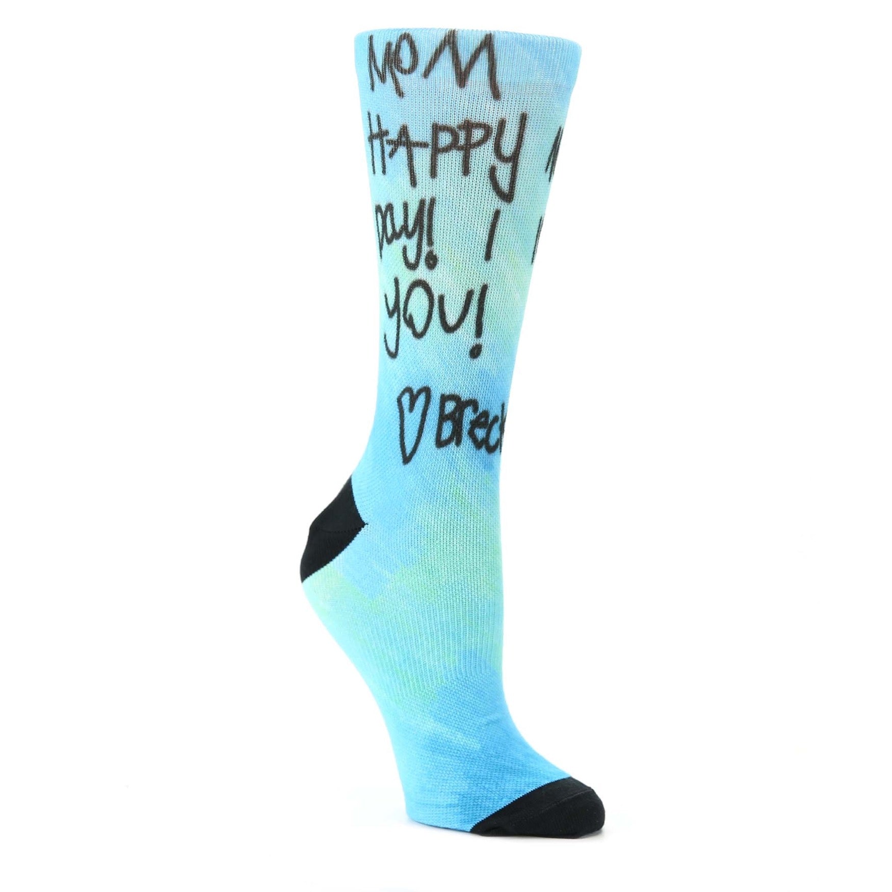 Women's Happy Mother's Day Handwritten Teal and Light Blue Note