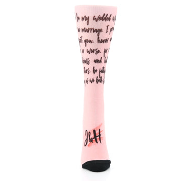 Blossom Pink Sweet Sentiment Custom Note Socks With Initials - Women's Custom Socks