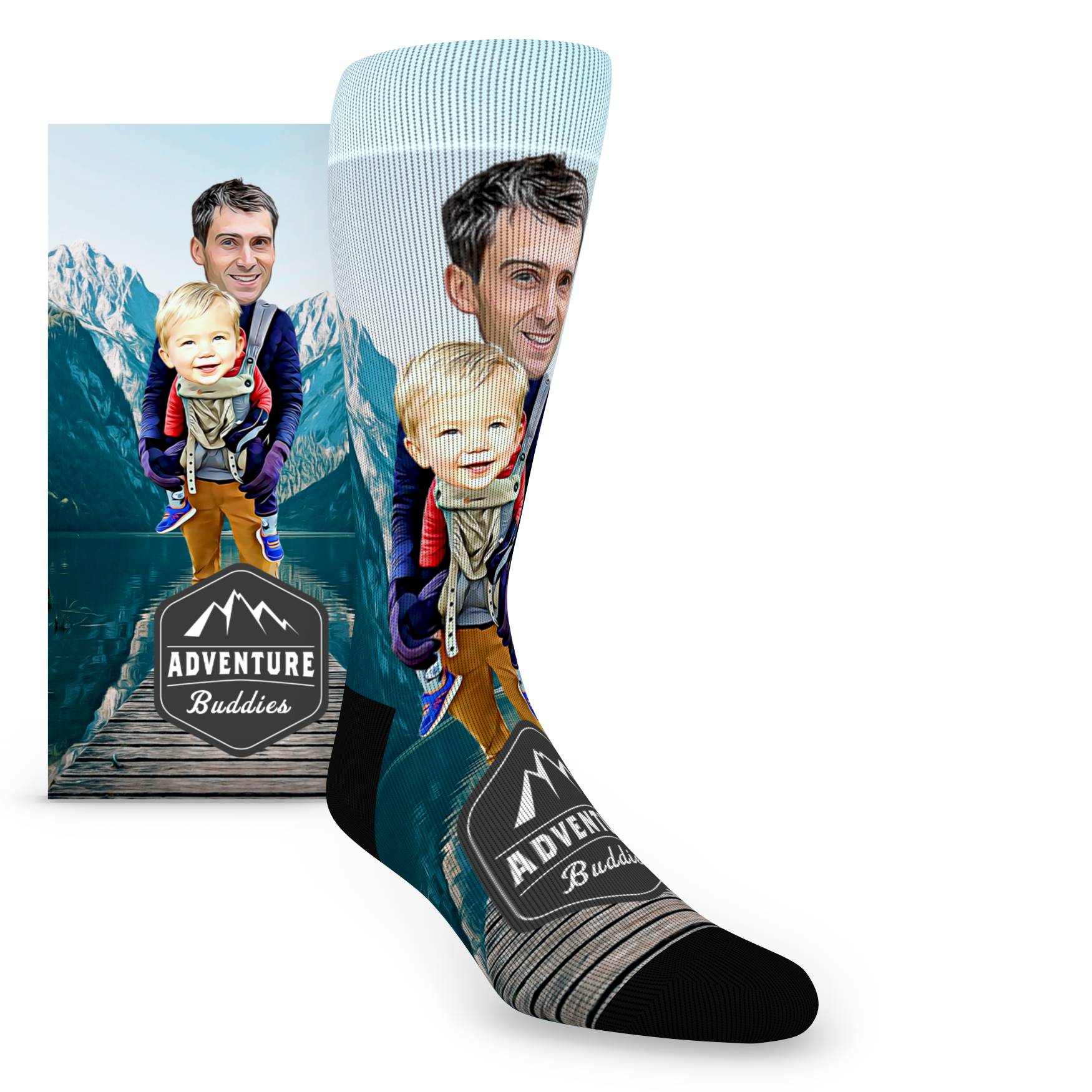 Adventure Buddies Custom Face Socks - Men's Father's Day Custom Socks