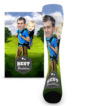 Best Buddies Custom Face Socks - Men's Father's Day Custom Socks