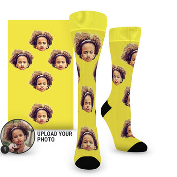 Solid Custom Face Socks - Women's Custom Socks - (multiple colors)