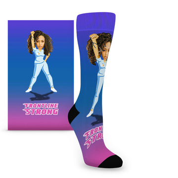 Custom Face Nurse Socks (Frontline Strong) - Women's Custom Socks