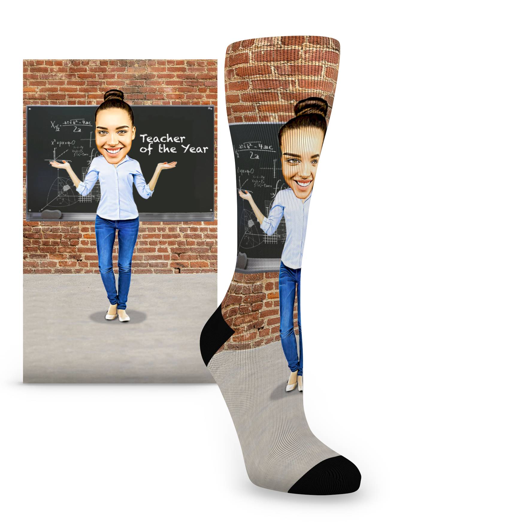 Custom Face Teacher Socks - Women's Custom Socks
