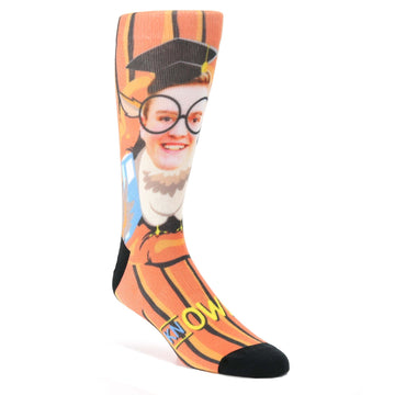 Kn-Owl-edge Graduation Custom Face Socks - Men's Custom Socks