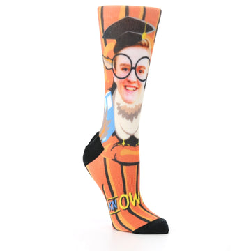 Kn-Owl-edge Graduation Custom Face Socks - Women's Custom Socks