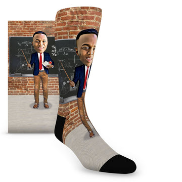 Custom Face Teacher Socks - Men's Custom Socks