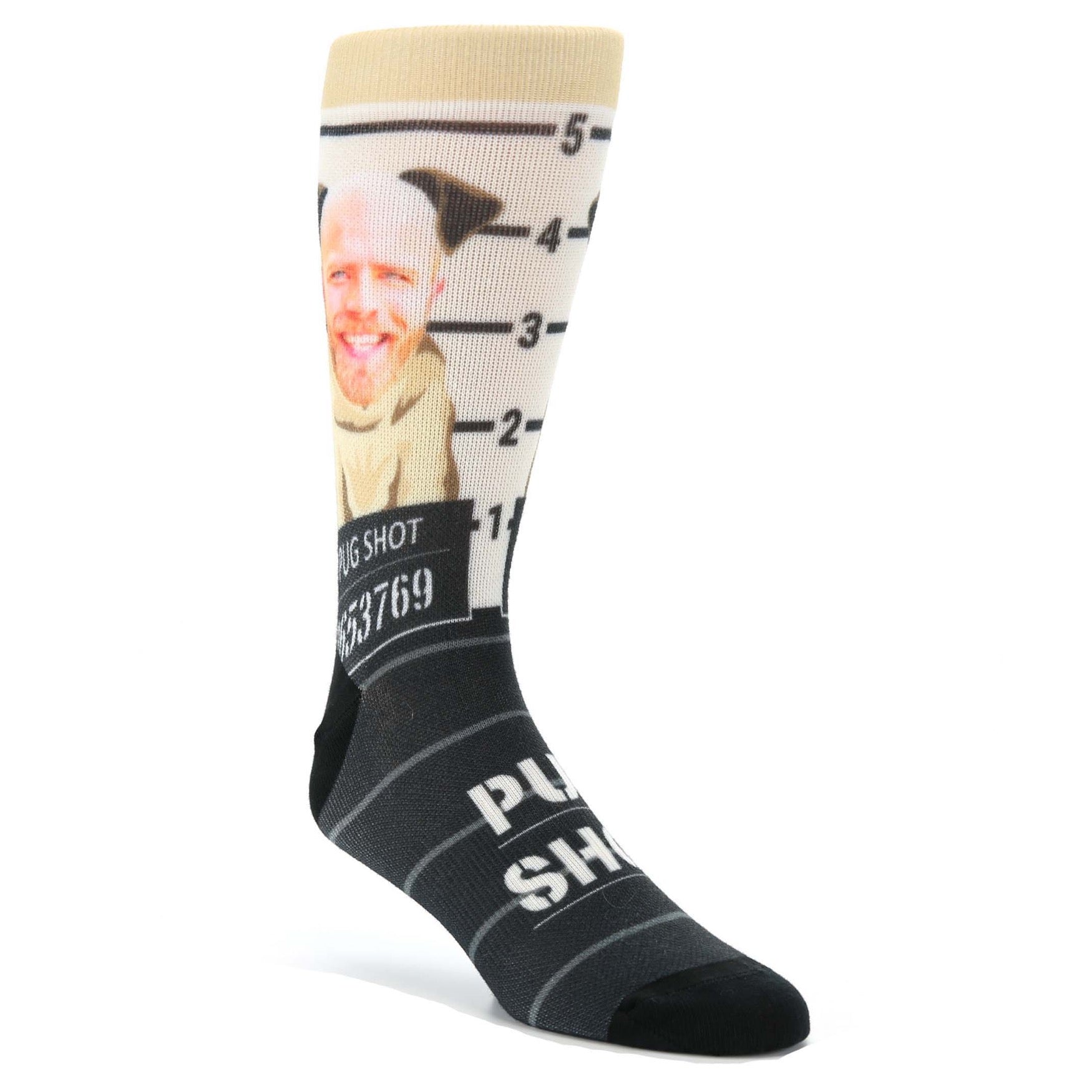 Pug Shot Custom Face Socks - Men's Custom Socks
