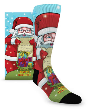 Santa Socks - Printed Men's Novelty Dress Socks