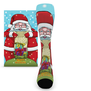 Santa Socks - Printed Men's Novelty Dress Socks