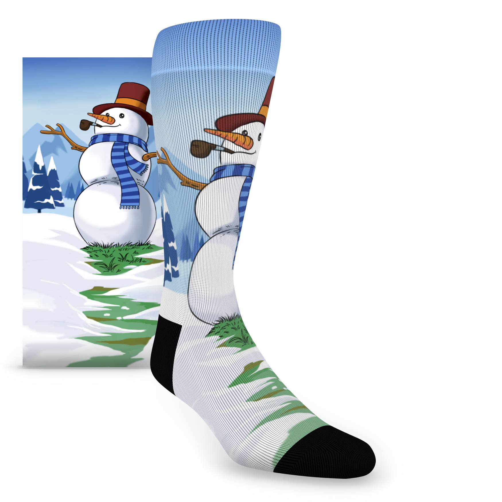 Snowman Socks - Printed Men's Novelty Dress Socks