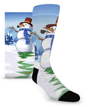 Snowman Socks - Printed Men's Novelty Dress Socks