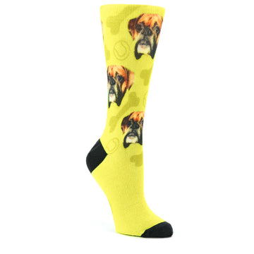 Dog with Ball Custom Pet Socks- Women's Custom Socks - (multiple colors)