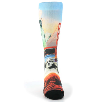 USA Landmarks Custom Print Men's Socks