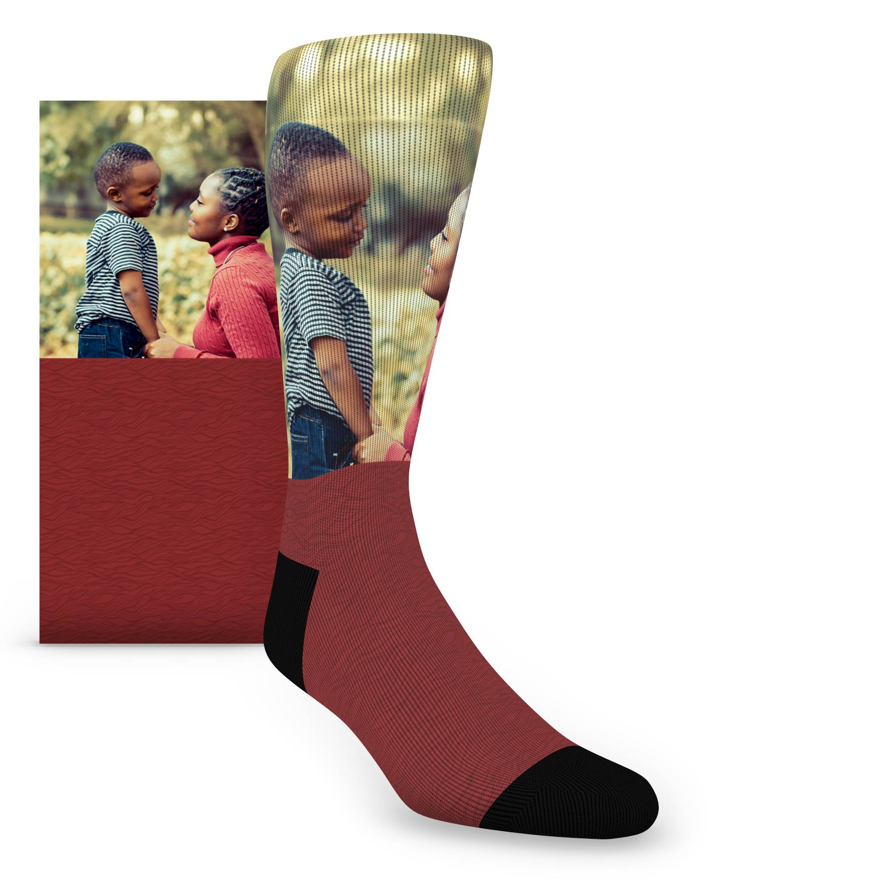 Custom Photo Socks - Fibrous Pattern Men's Photo Custom Socks