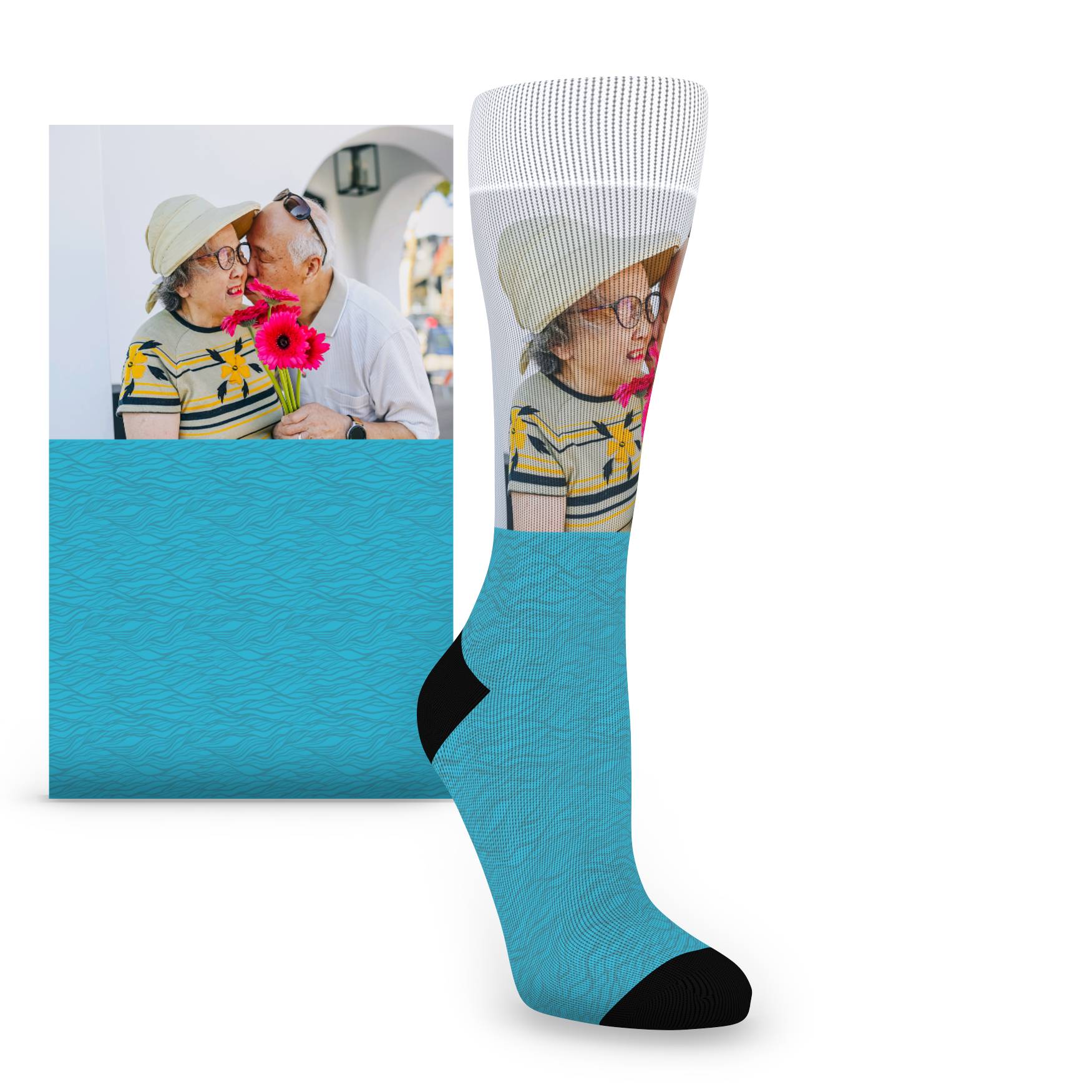 Custom Photo Socks - Women's Fibrous Pattern Photo Custom Socks