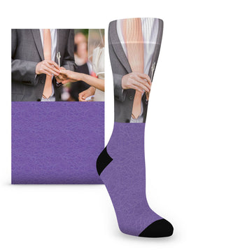 Custom Photo Socks - Women's Wavy Pattern Photo Custom Socks